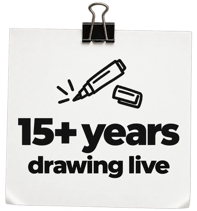 15+ years drawing live